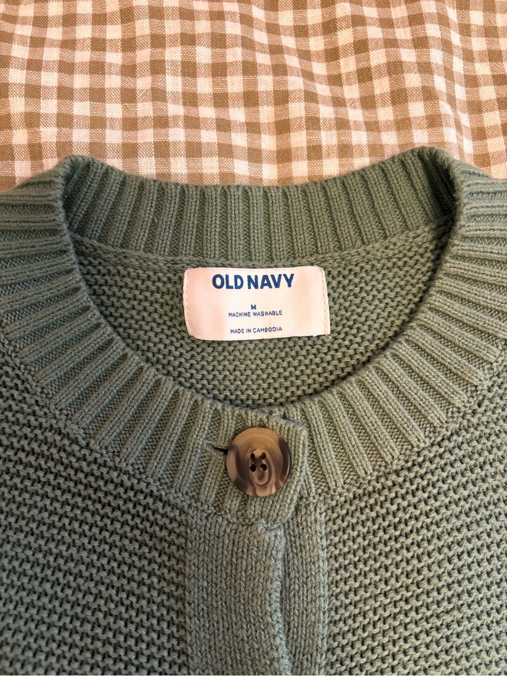 Old Navy Green Cotton Button Down Cardigan - Picture 2 of 3
